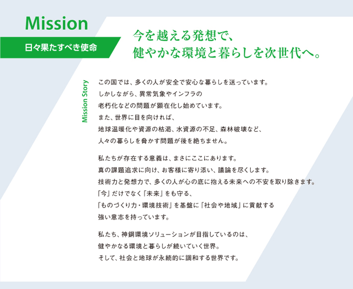 Mission：日々果すべき使命